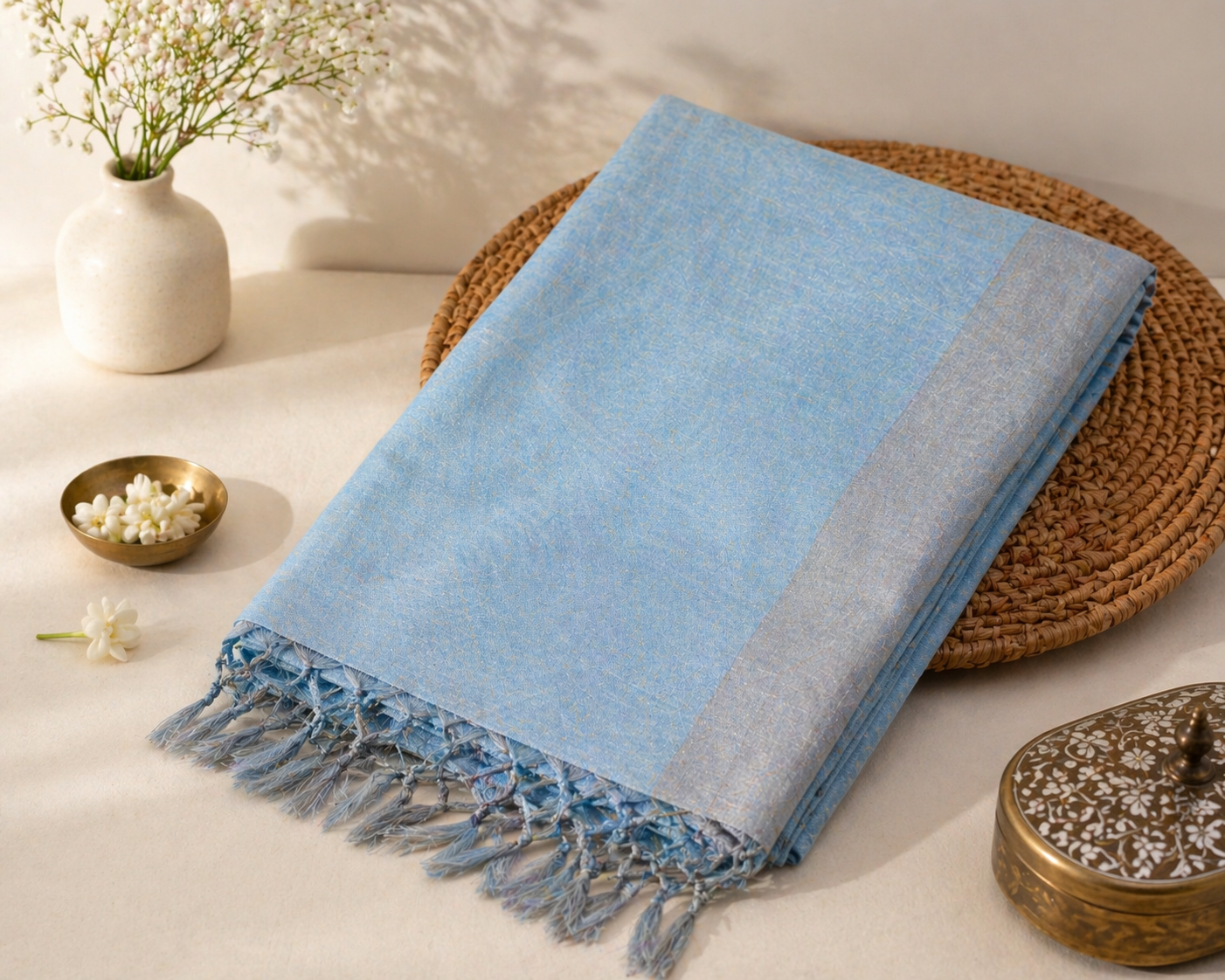 Steel Sky Blue Linen - Vaidehi Sutra