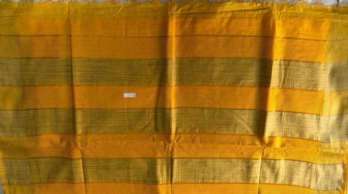 Yellow Kataan Silk Saree