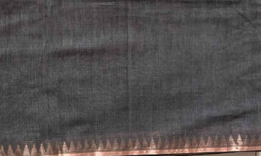 Steel Grey Mul Cotton Saree