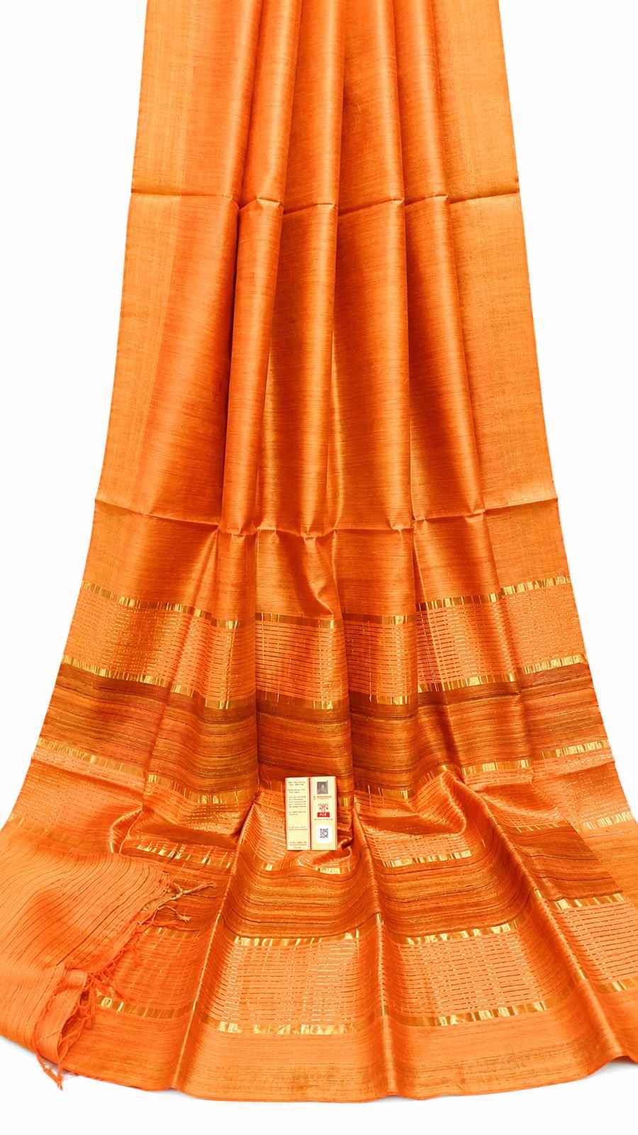 Orange Kataan Silk Saree