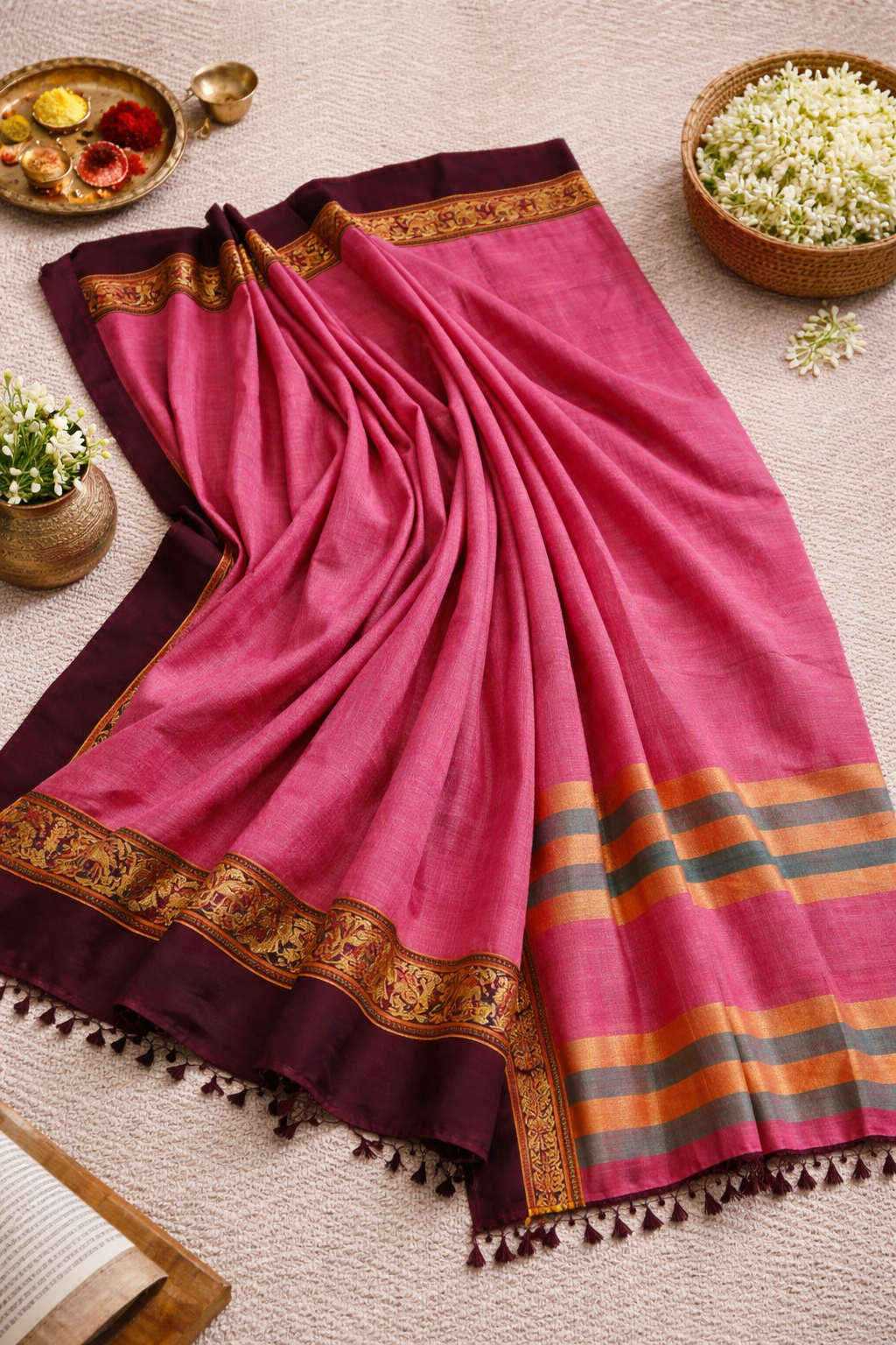 Pinkish Maroon Elephant Enchant - Vaidehi Sutra