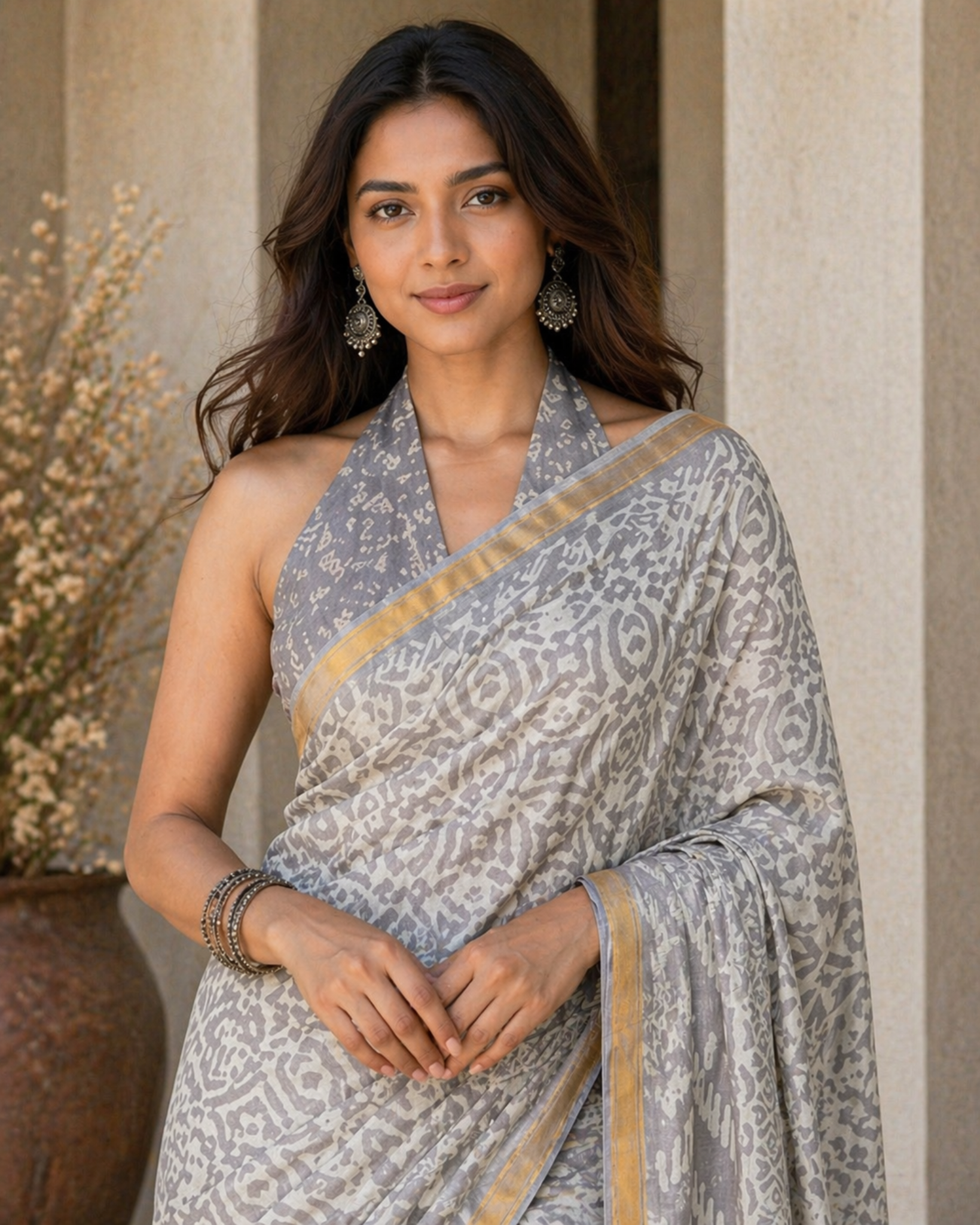 Gold Zariya Semi Tussar Saree