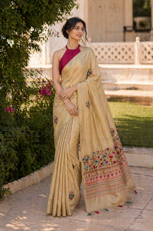 Ivory Floral Threadwork Drapes