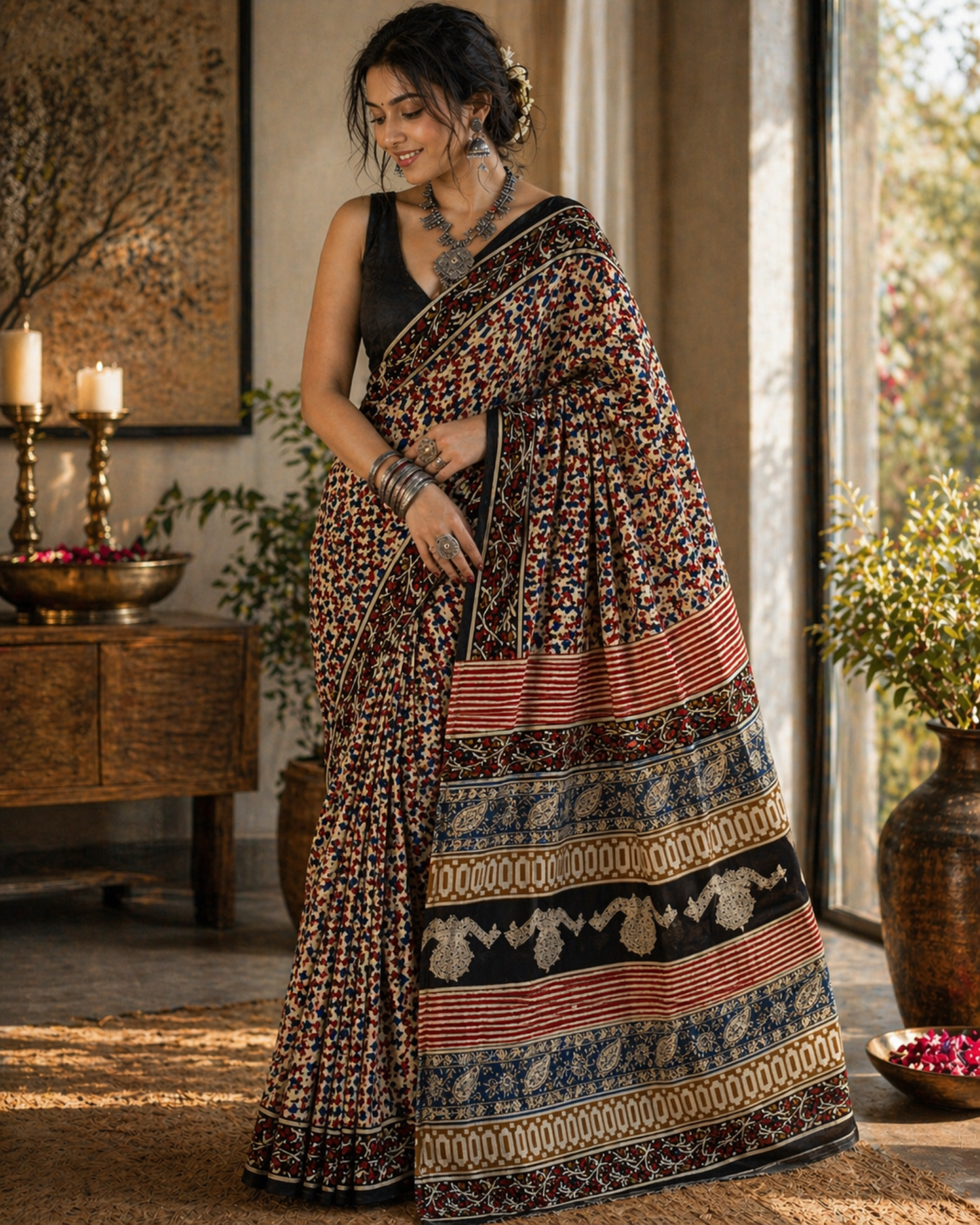 Mul cotton Kalamkari Saree