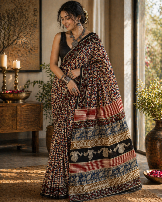 Mul cotton Kalamkari Saree