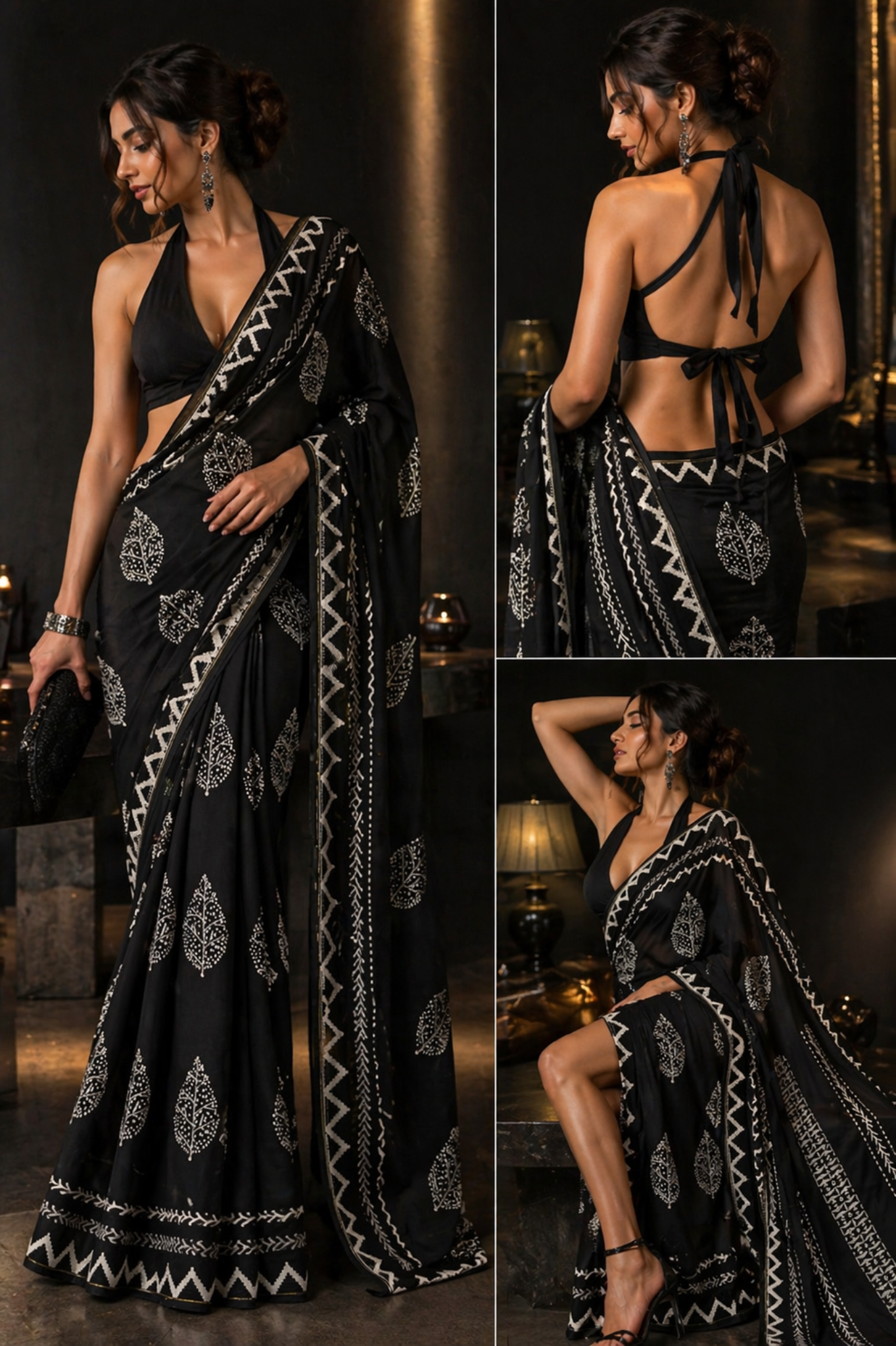 Black Modal Silk Saree