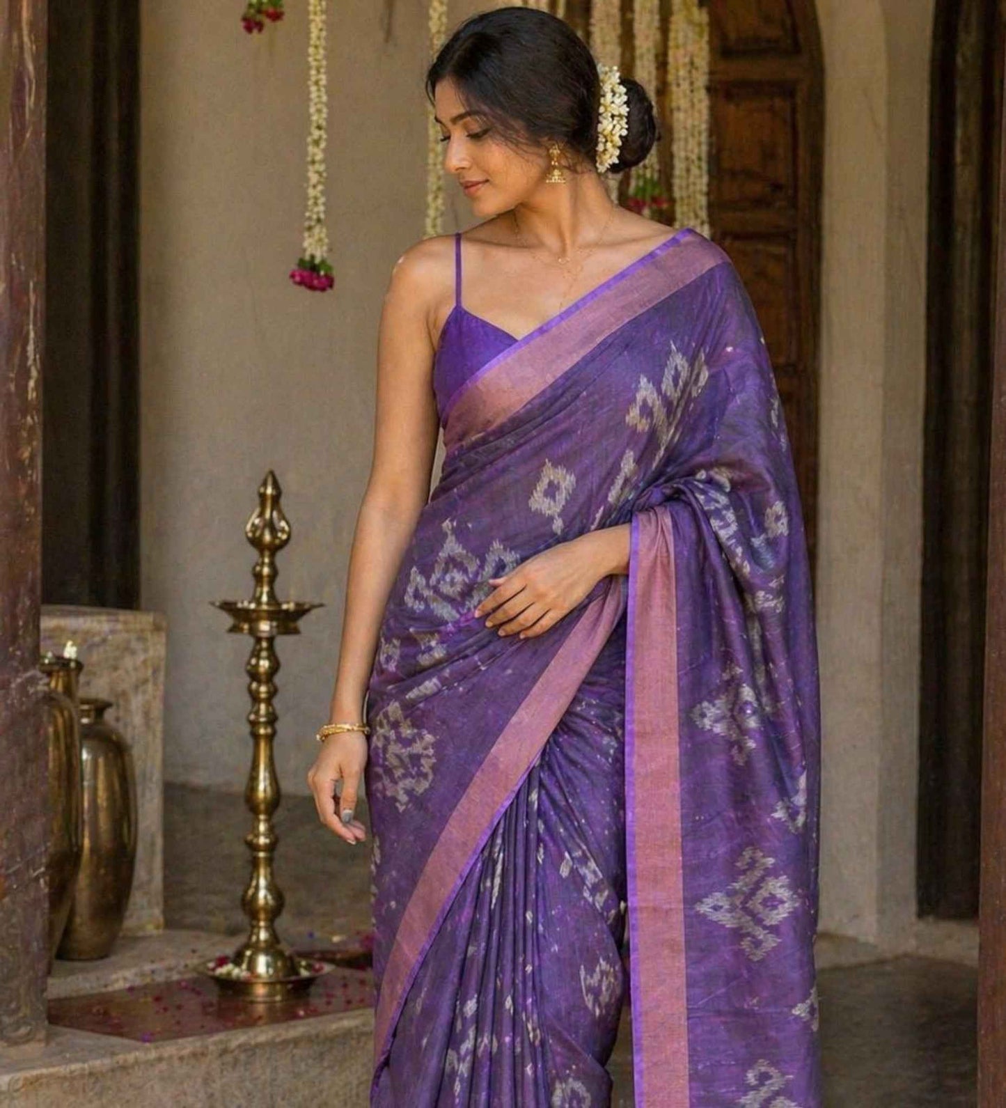 Purple Semi Tussar Ikkath Story