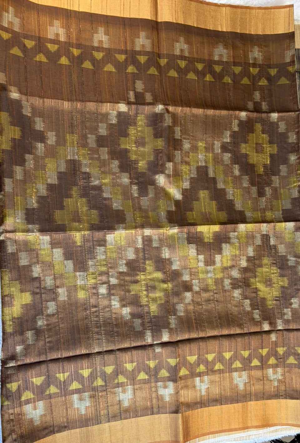 Brown Semi Tussar Ikkath Story