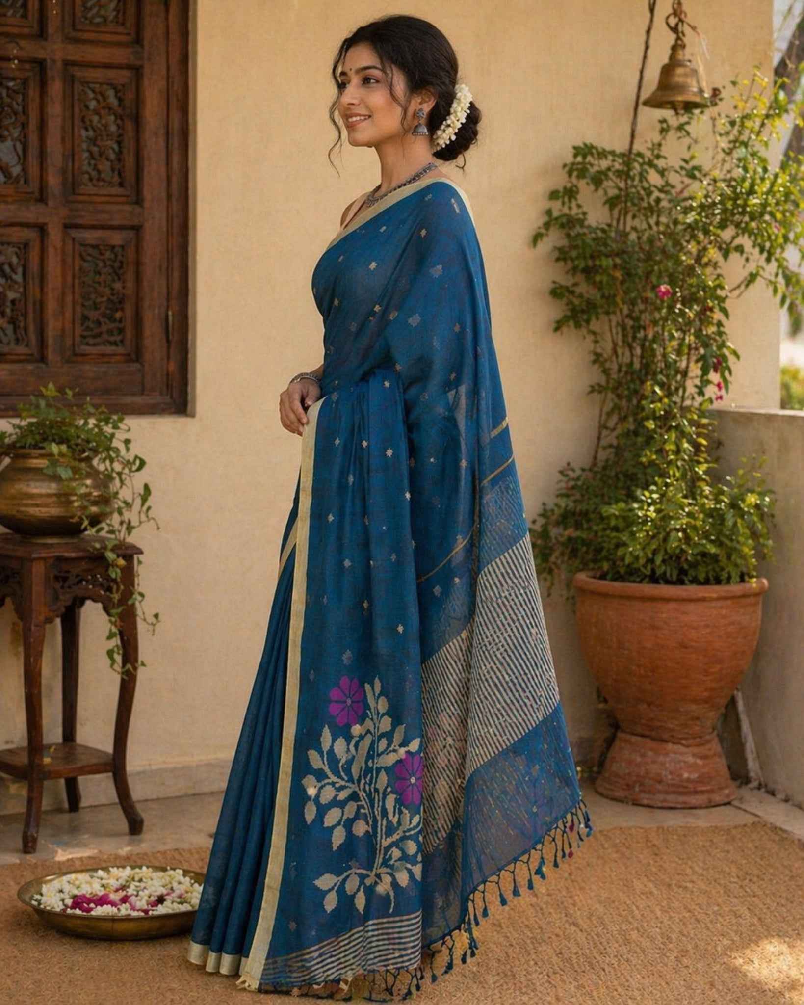 Teal Blue Mul Cotton