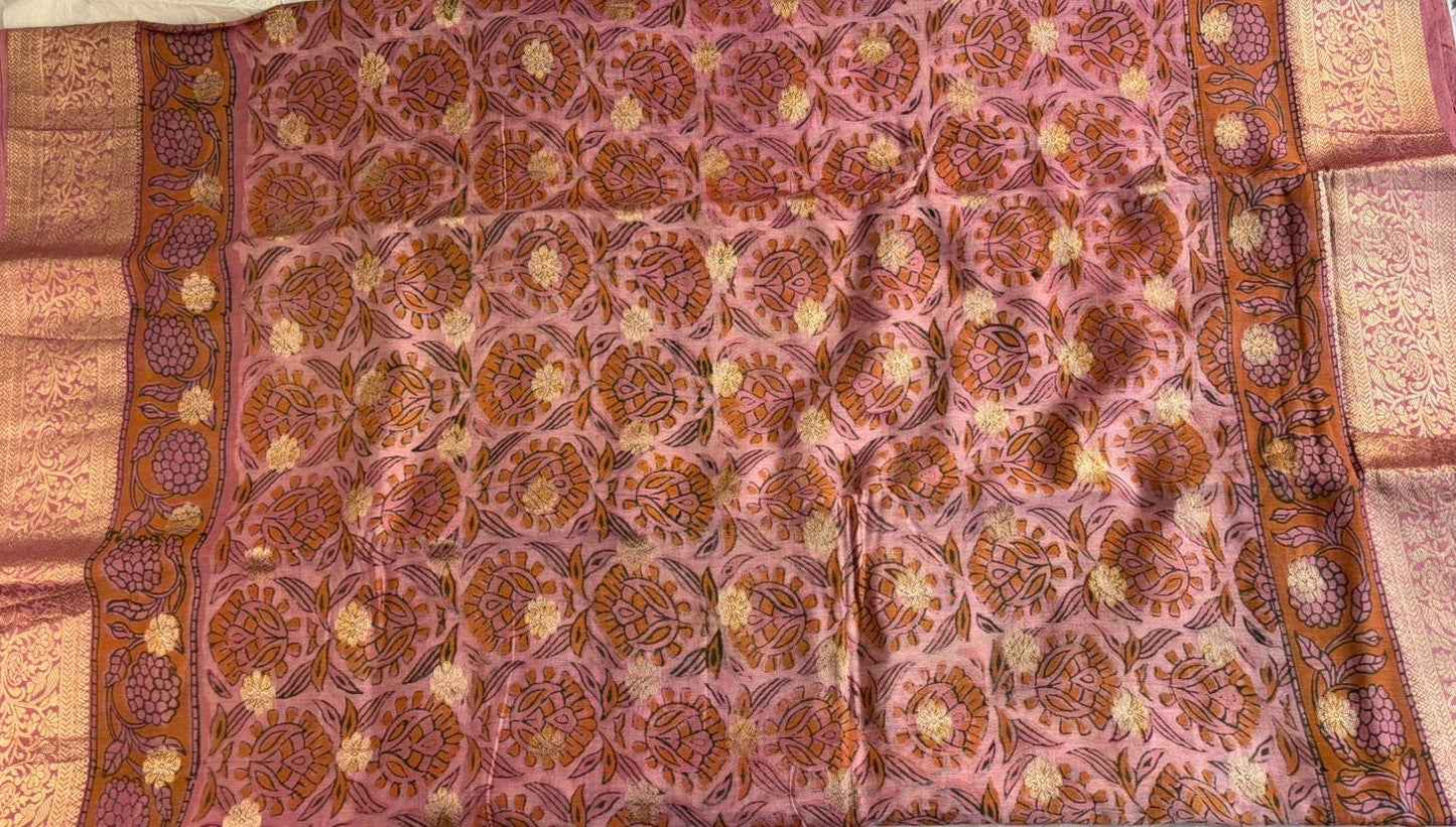 Pink Banaras Chanderi Silk