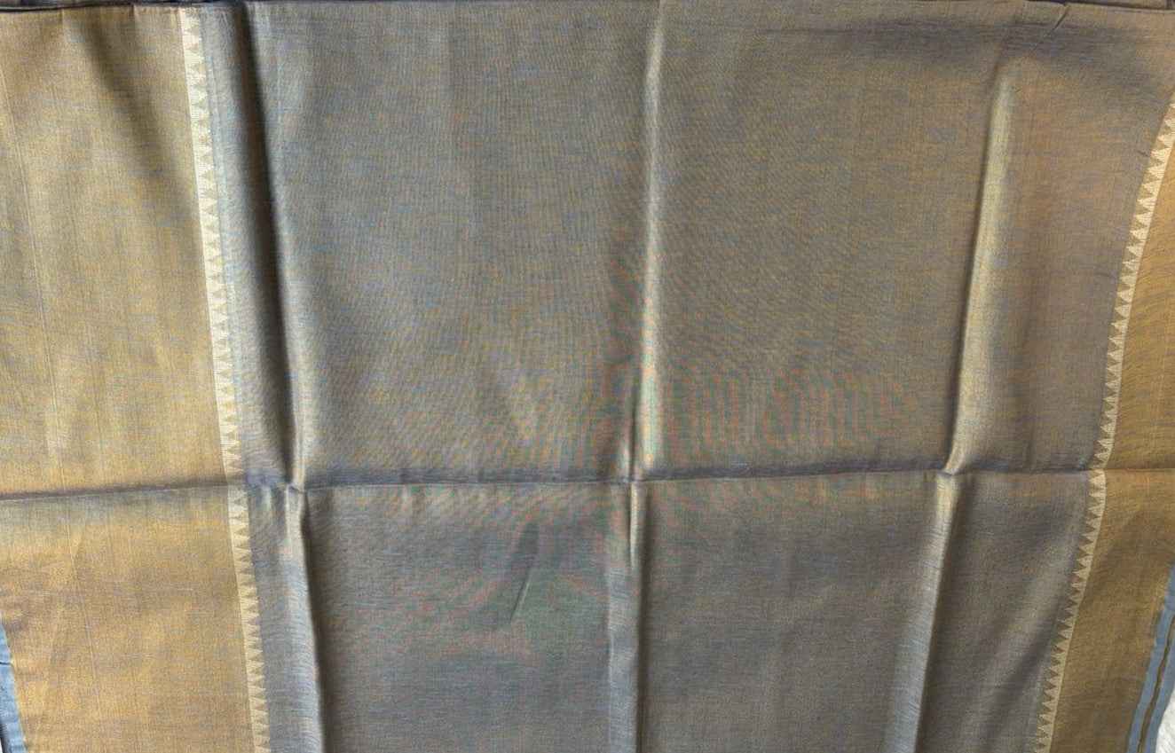 Blue Tissue Linen Saree