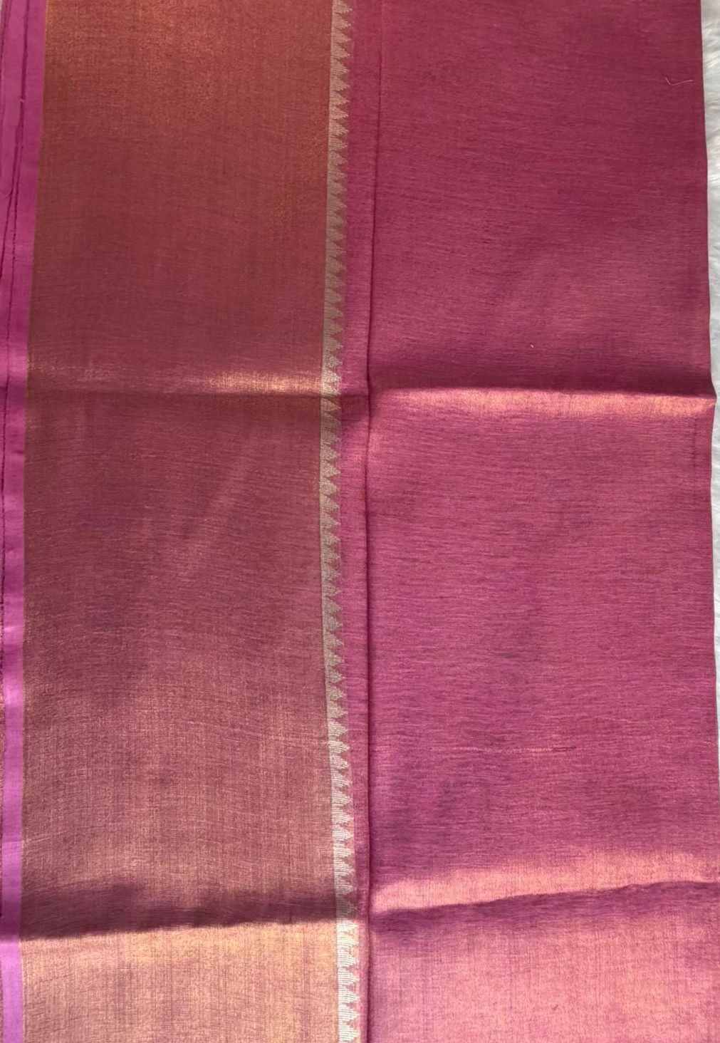Pink Tissue Linen Saree