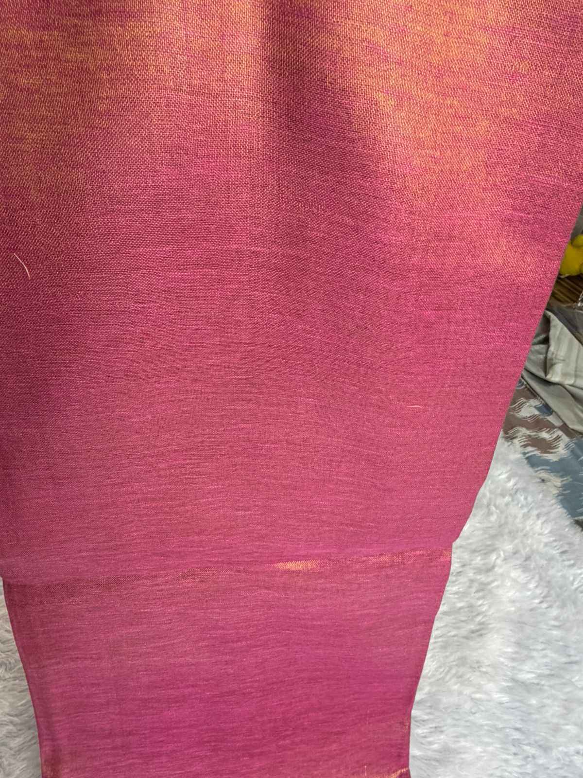 Pink Tissue Linen Saree