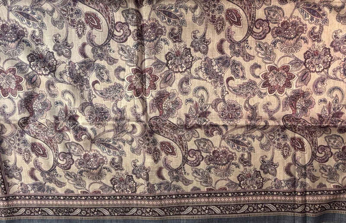 Blue Momga Printed Tussar silk saree
