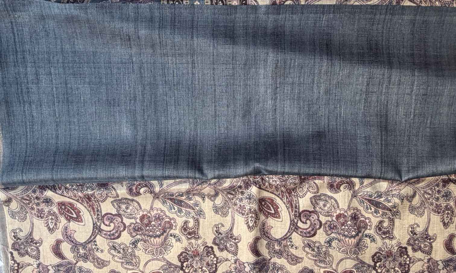 Blue Momga Printed Tussar silk saree