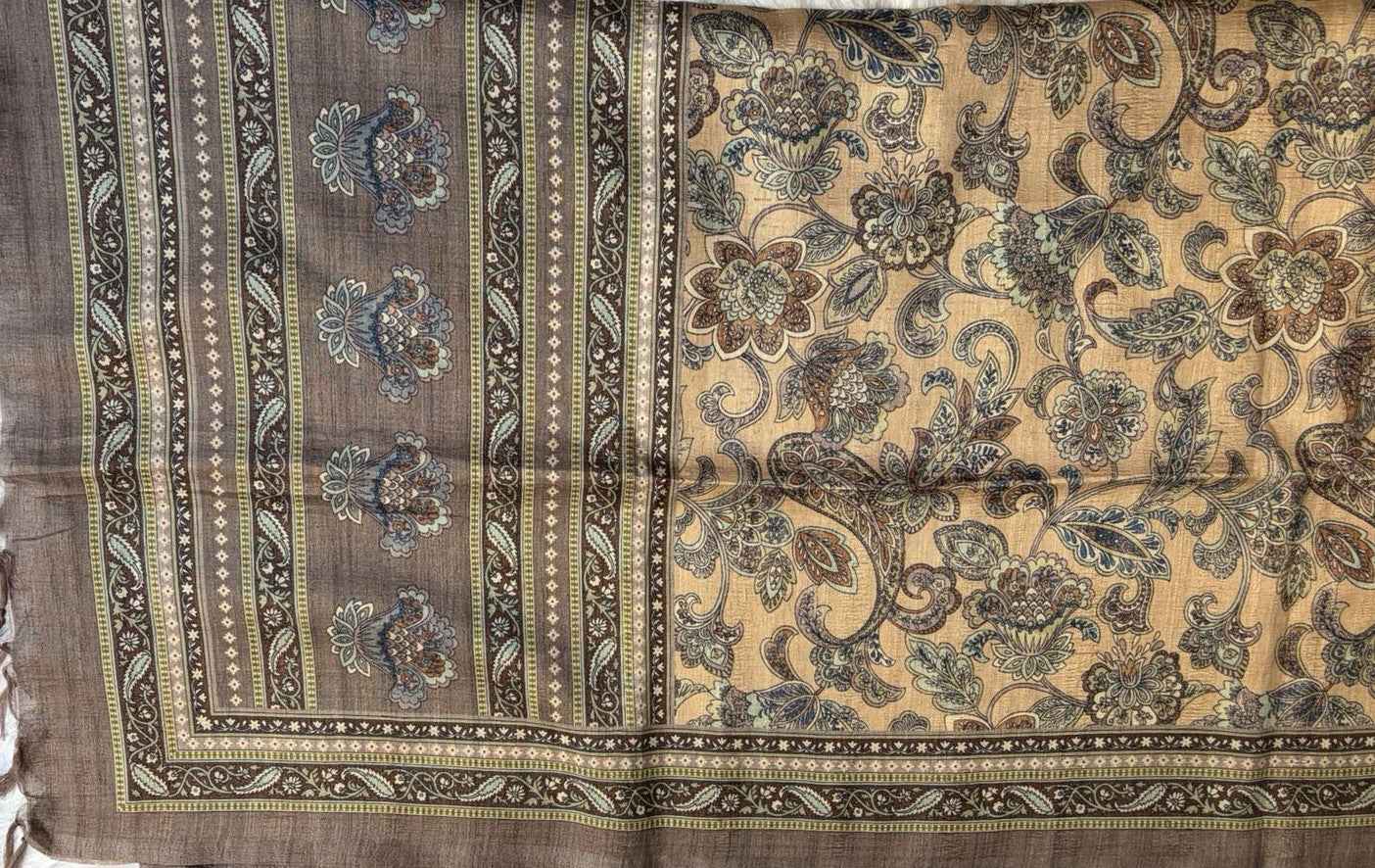Grey Momga Printed Tussar silk saree