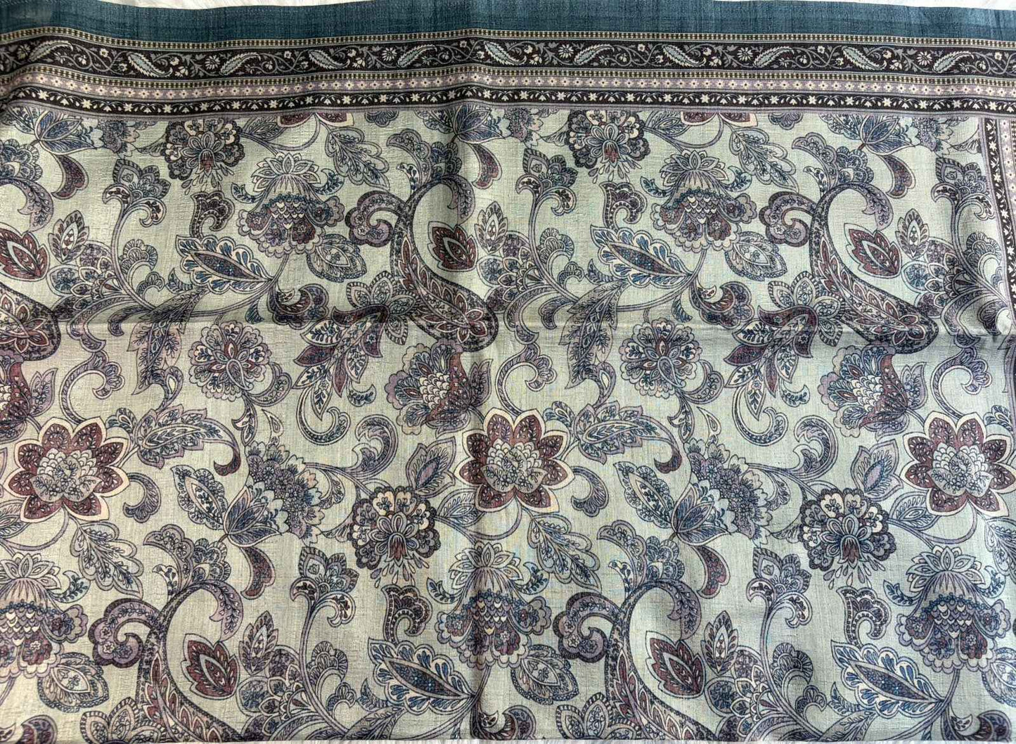 Charcoal Momga Printed Tussar silk saree