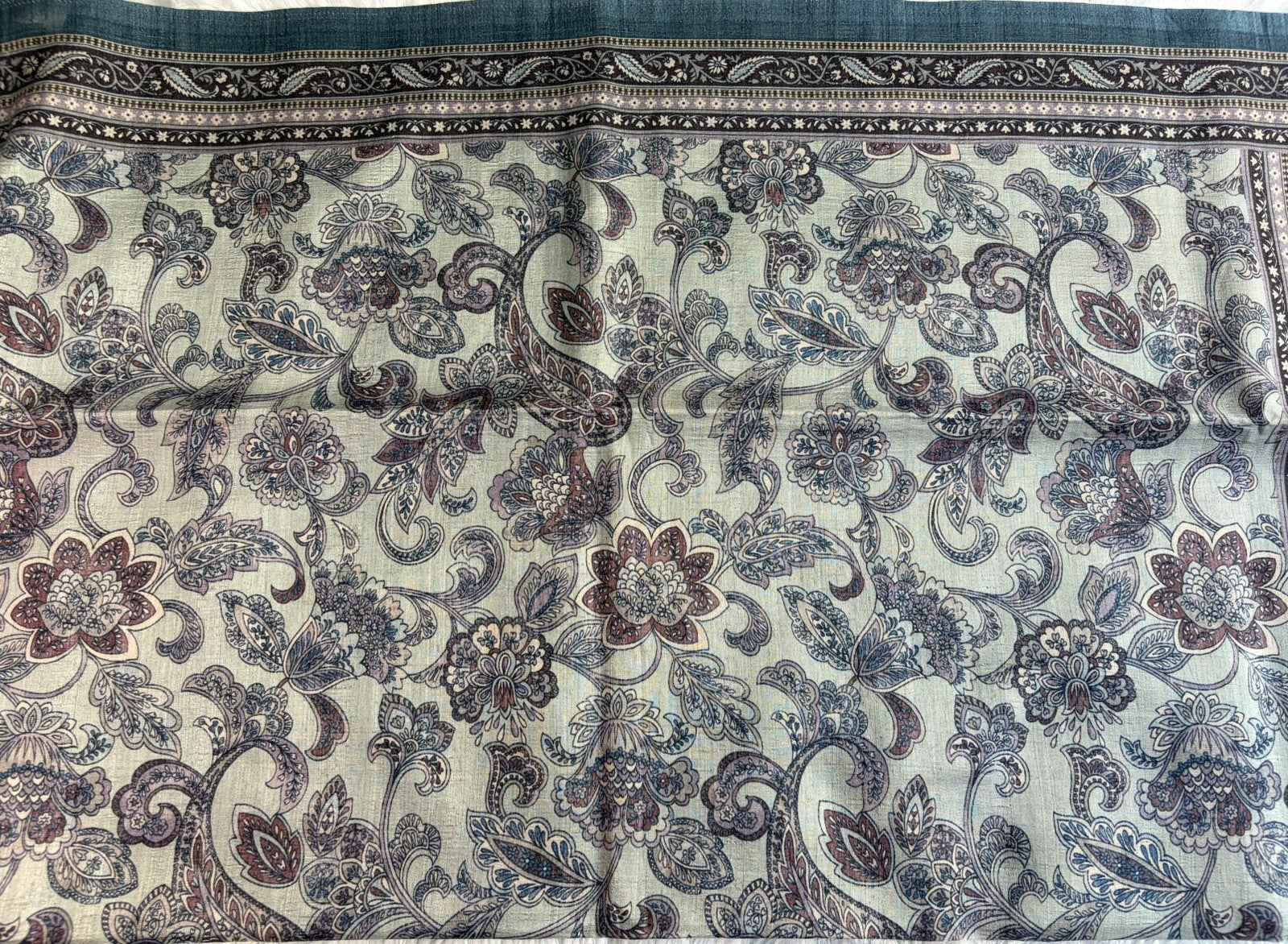 Charcoal Momga Printed Tussar silk saree