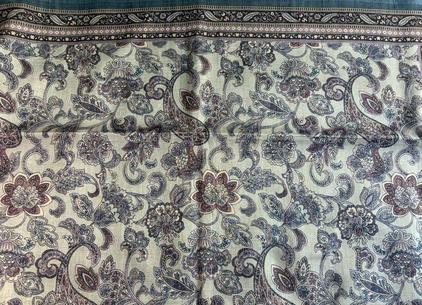 Charcoal Momga Printed Tussar silk saree