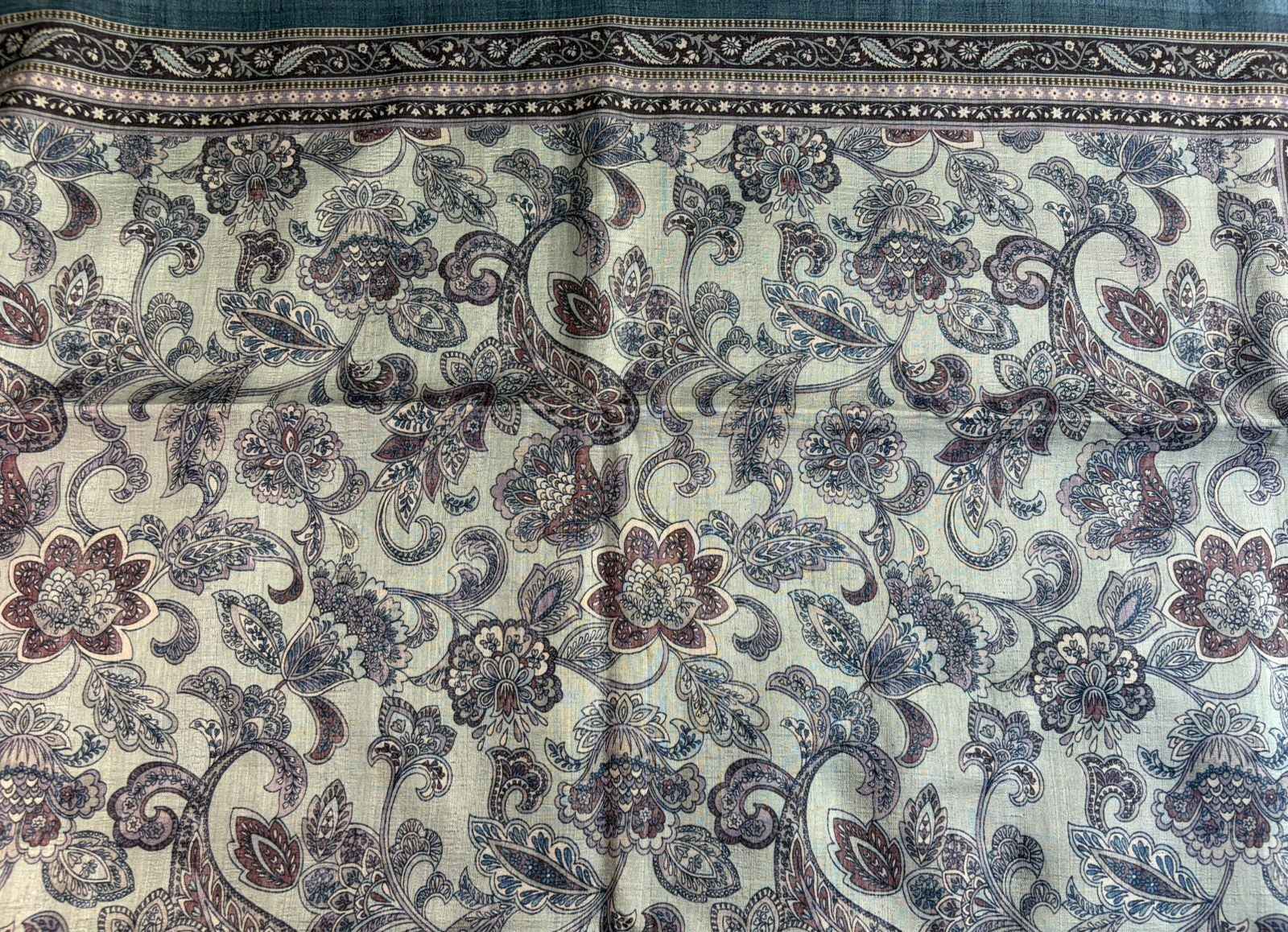 Charcoal Momga Printed Tussar silk saree