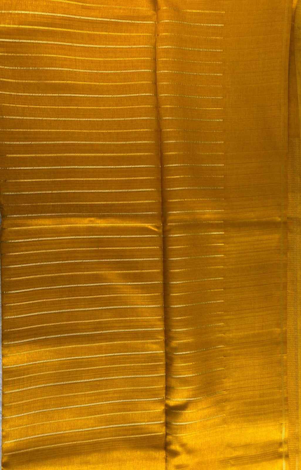 Mustard Gold Lines Semi Tussar silk