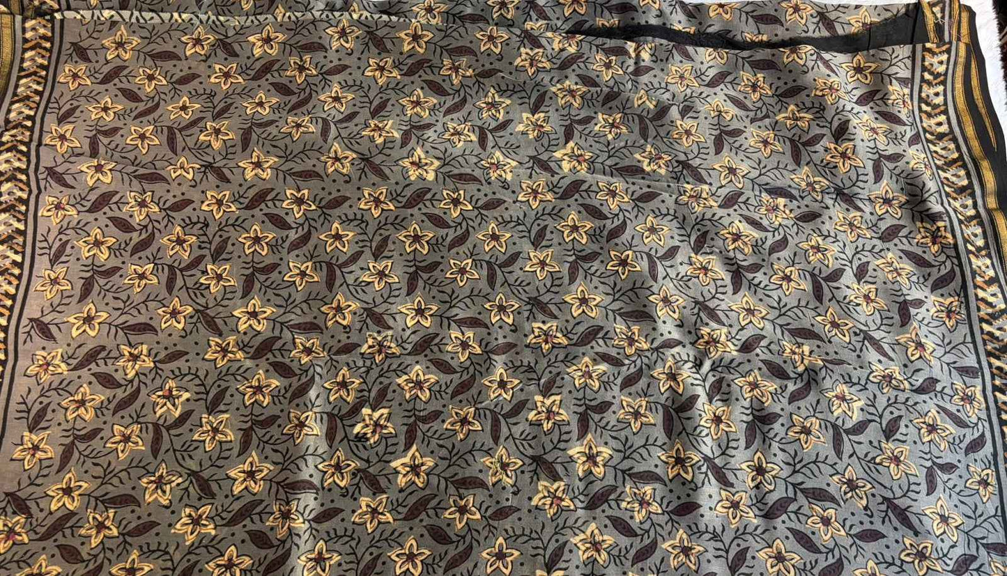 Grey Maheshwari Chanderi Silk Saree