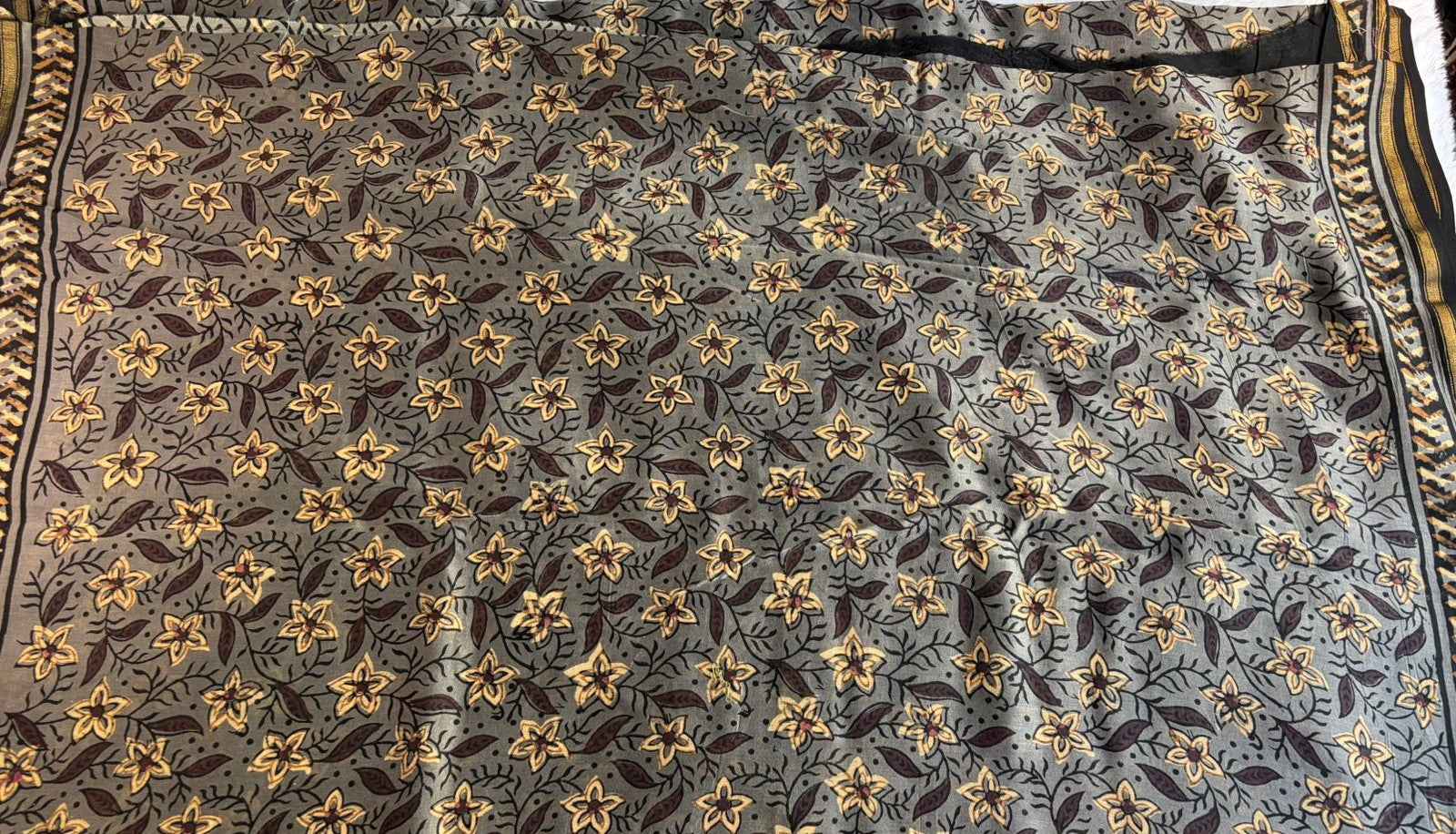 Grey Maheshwari Chanderi Silk Saree