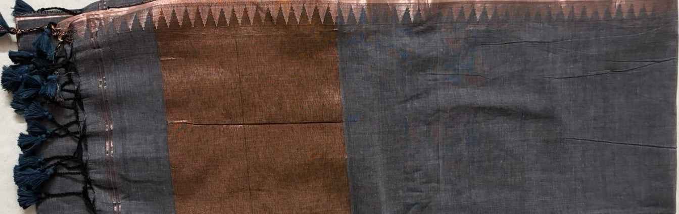 Steel Grey Mul Cotton Saree