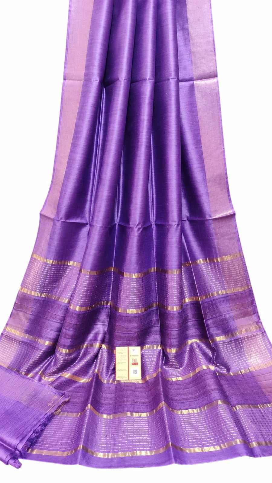 Purple Kataan Silk Saree