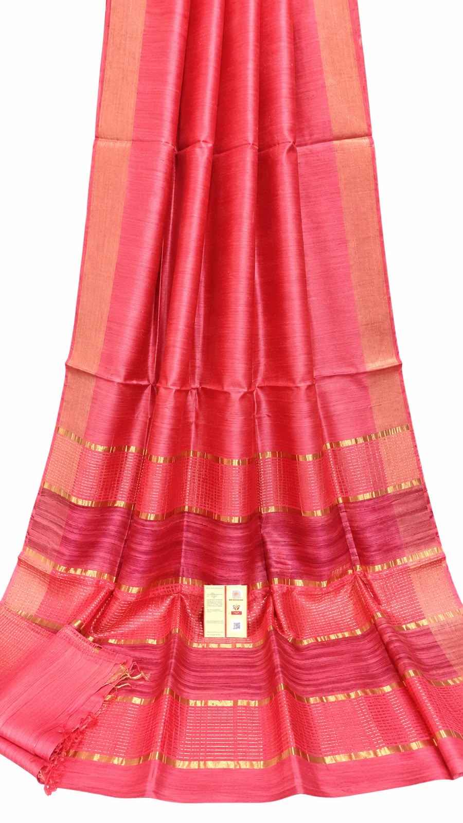 Rose Pink Kataan Silk Saree