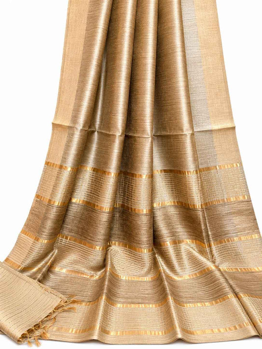Beige Kataan Silk Saree