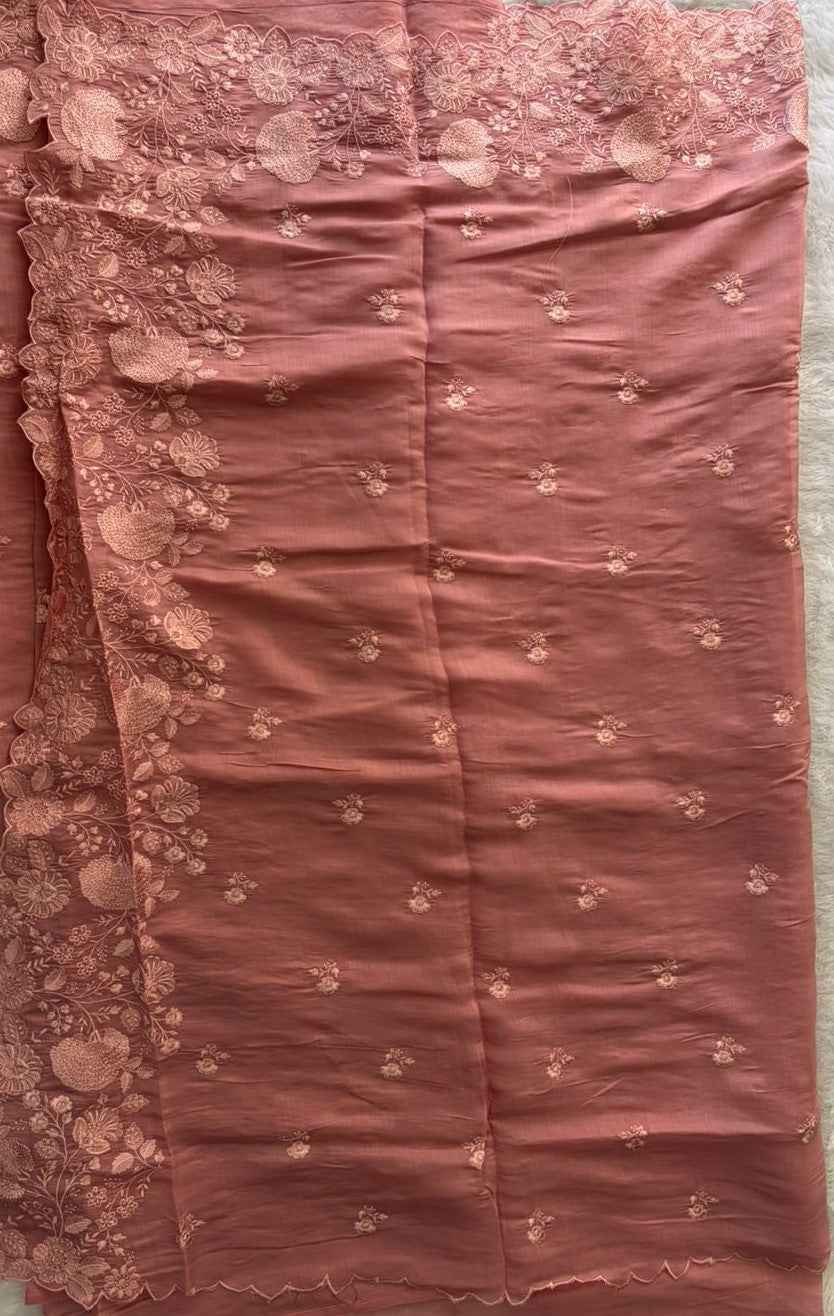 Rose Pink Embroidery Elegance
