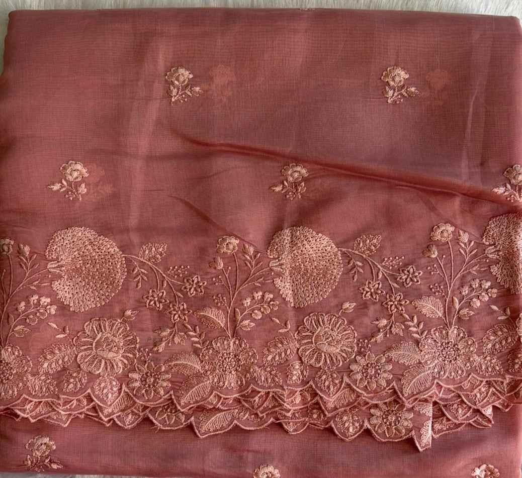 Rose Pink Embroidery Elegance