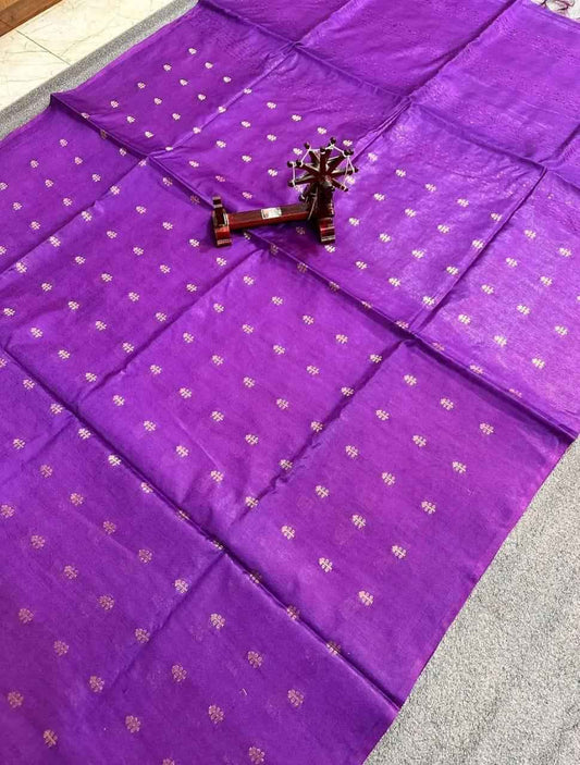 Purple Woven Kataan Silk Saree