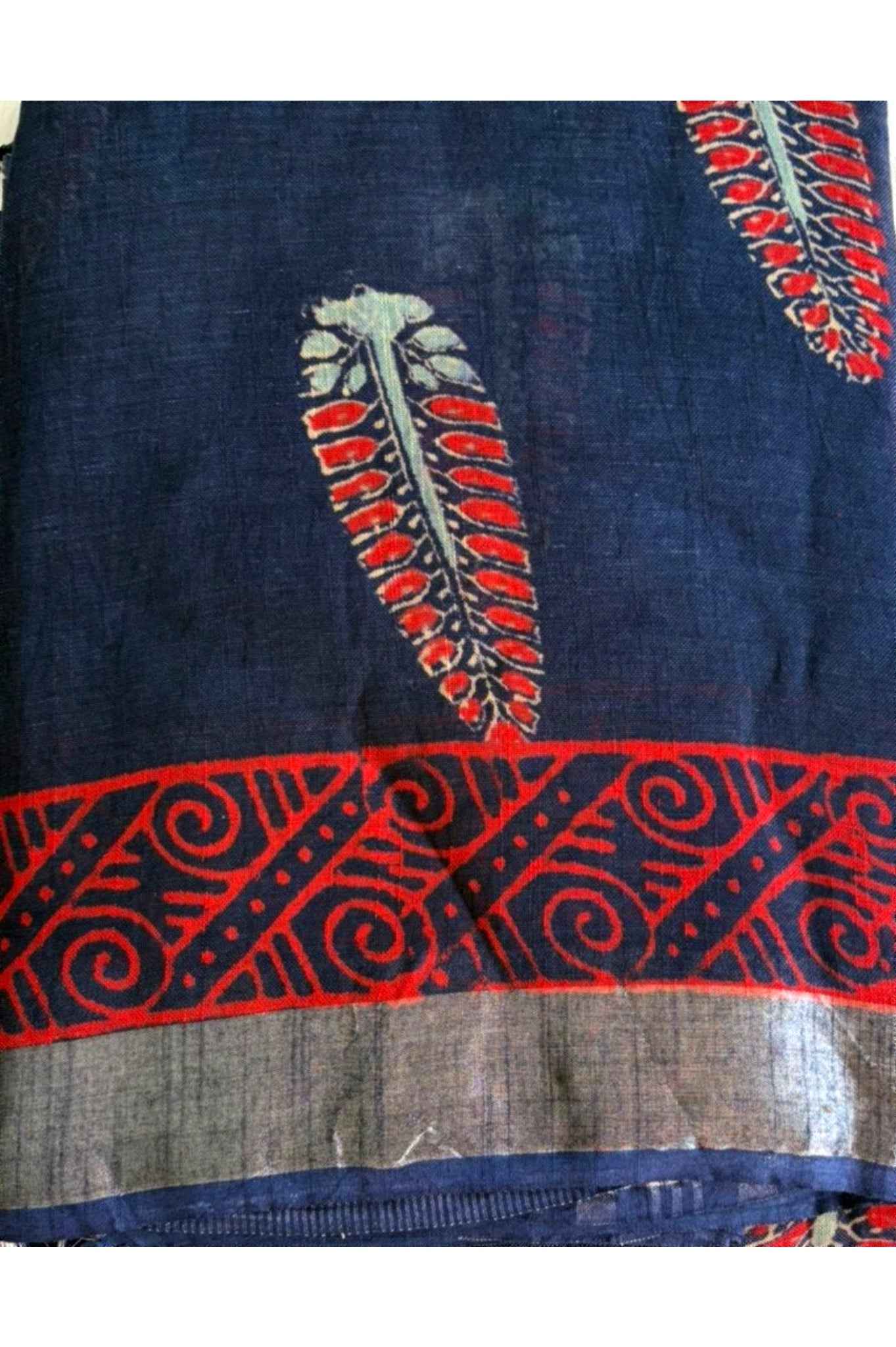 Indigo Mint Cotton Saree
