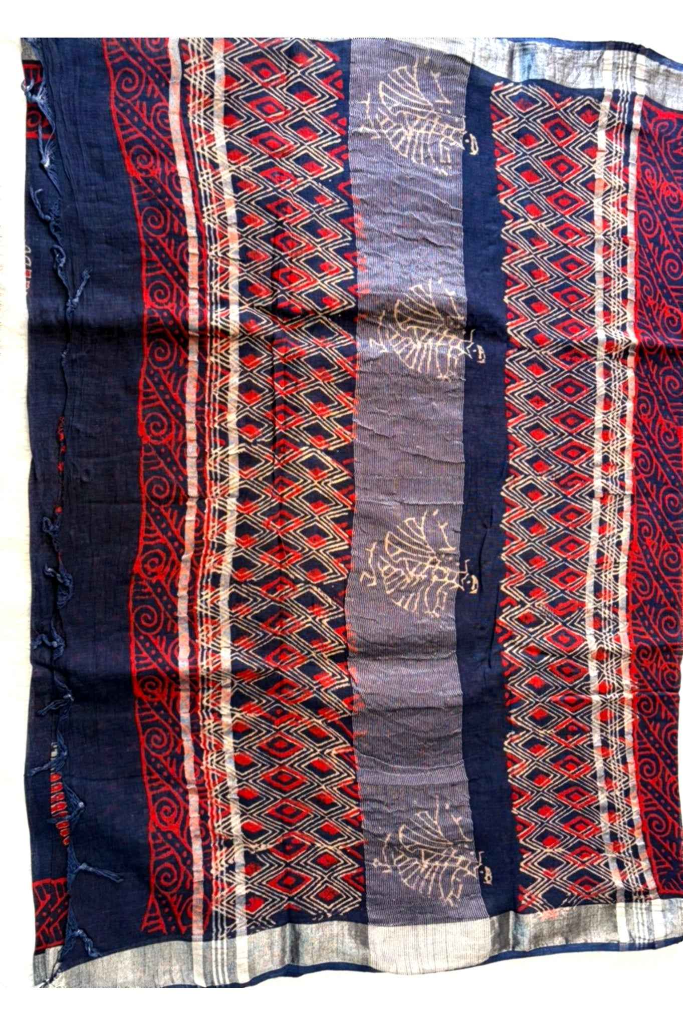 Indigo Mint Cotton Saree