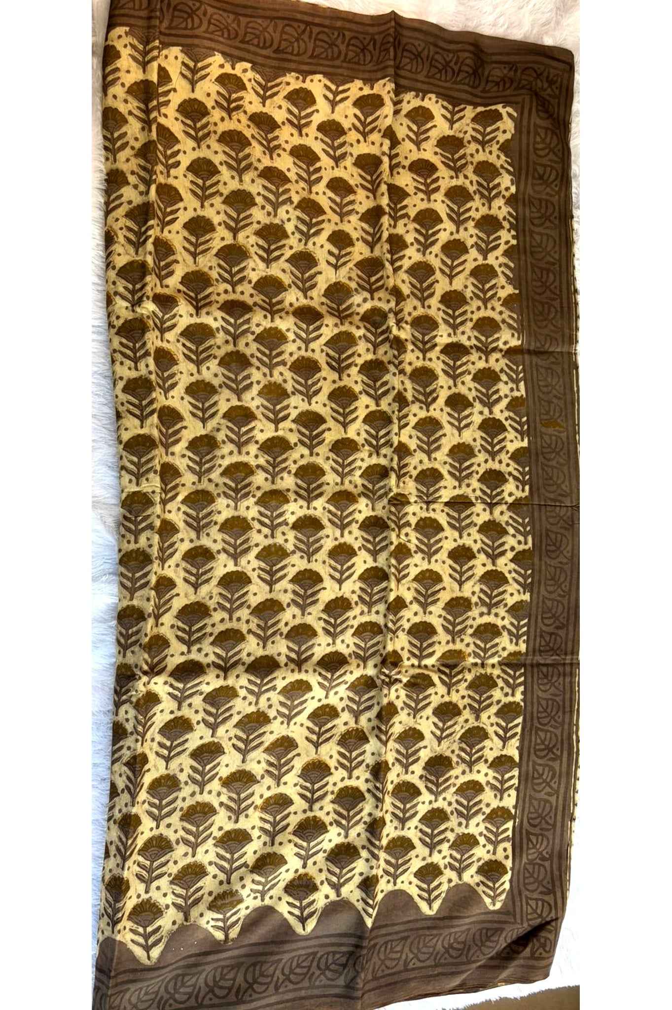 Brown Modal Muslin Saree
