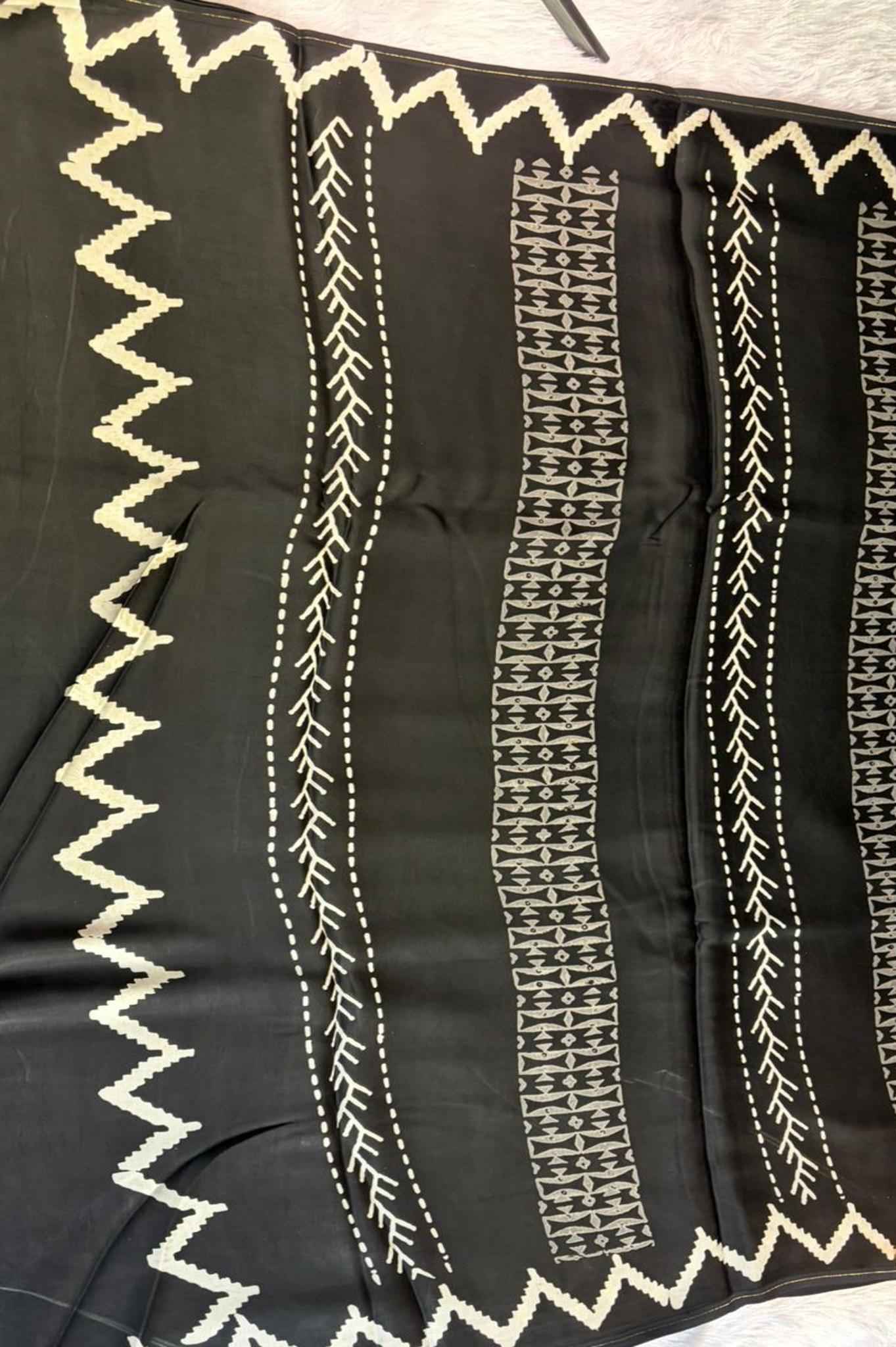 Black Modal Silk Saree