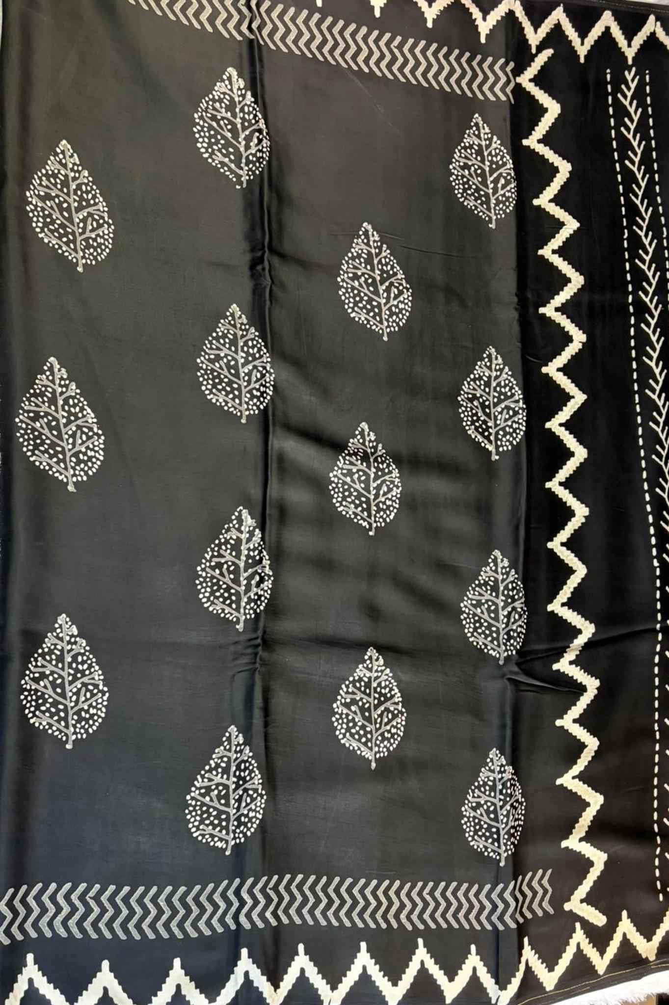 Black Modal Silk Saree