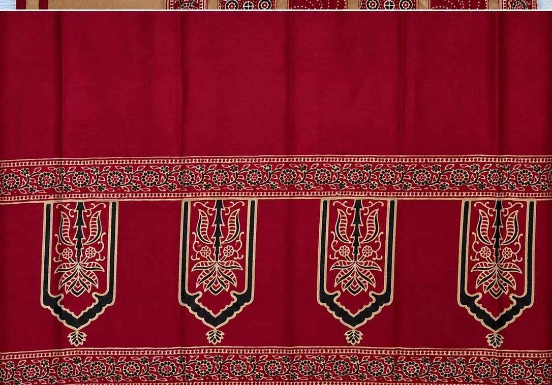 Red Zari Modal Silk Saree