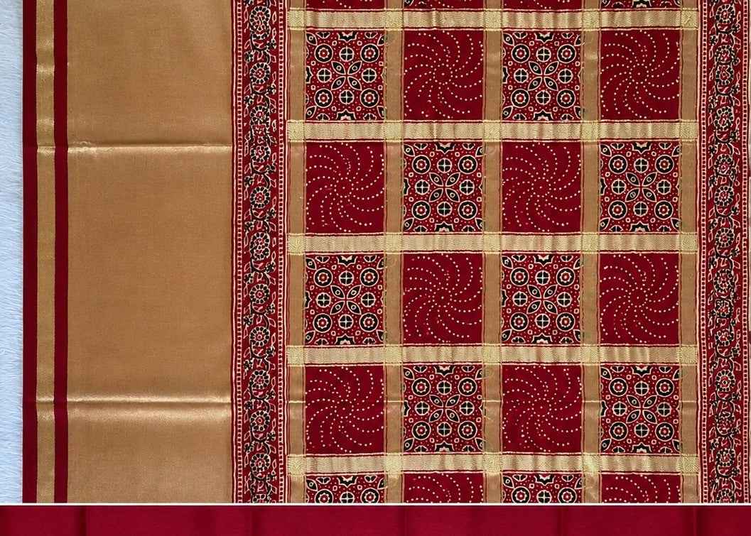 Red Zari Modal Silk Saree